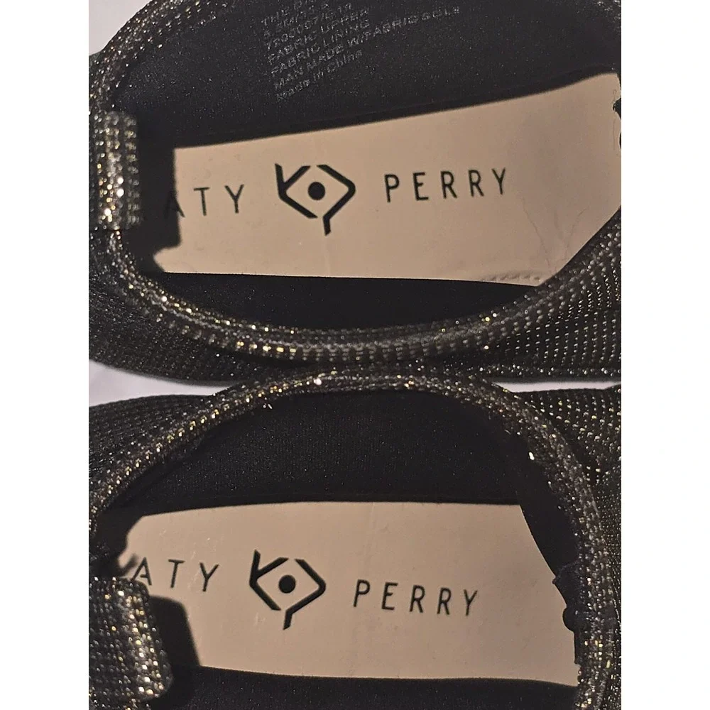 Katy Perry Block Heeled Ankle Boots The Daina Metallic Black SIZE‎ US 5 EU 35.5